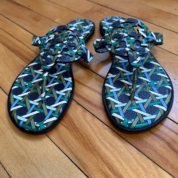 Tory Burch Blue and Green Miller Sandals - Picture 2 of 5